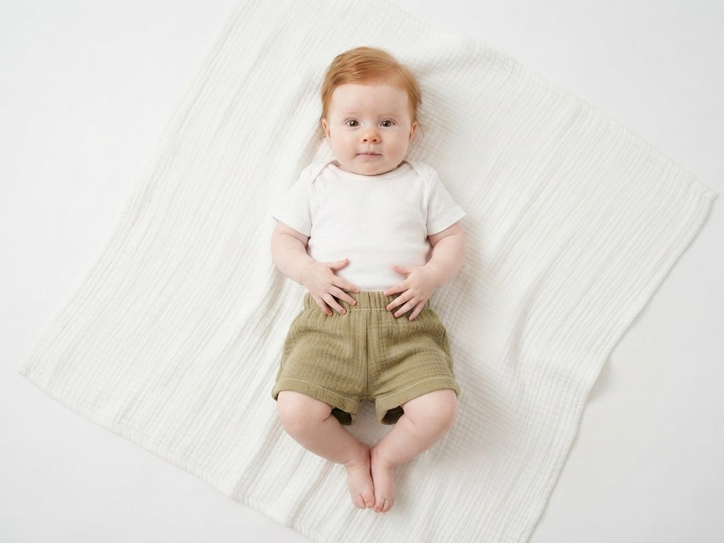 Pantalones Cortos Infantil de Algodón Orgánico Verde