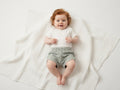 Pantalones Cortos  Infantil de Algodón Orgánico Azul Verdoso