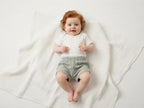 Pantalones Cortos  Infantil de Algodón Orgánico Azul Verdoso