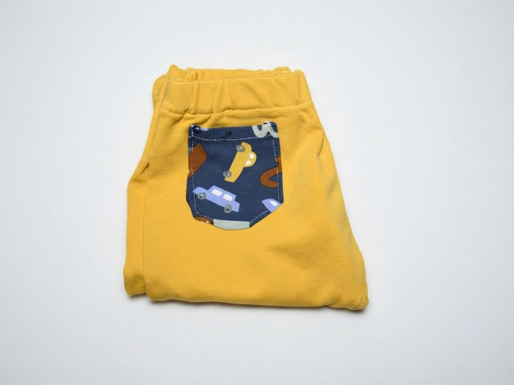 Pantalones Largos Infantil de Algodón Orgánico Amarillos