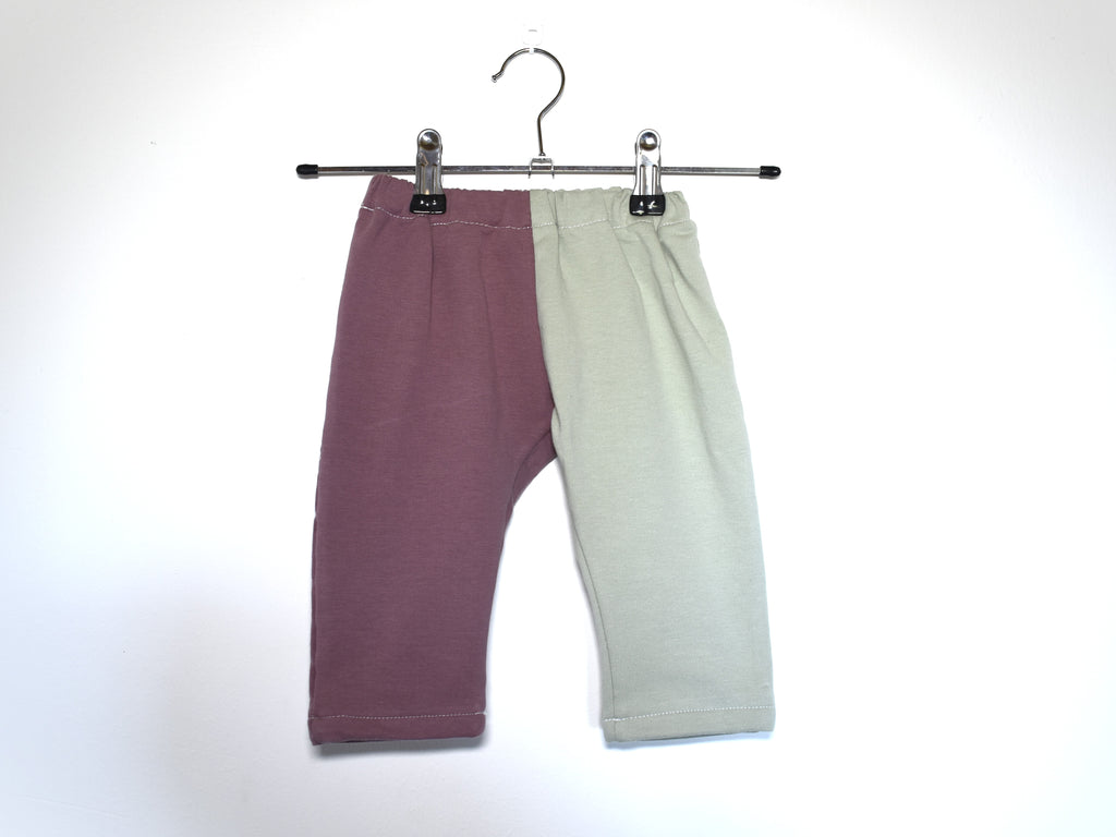 Pantalones Largos Infantil de Algodón Orgánico Rosa y Verde
