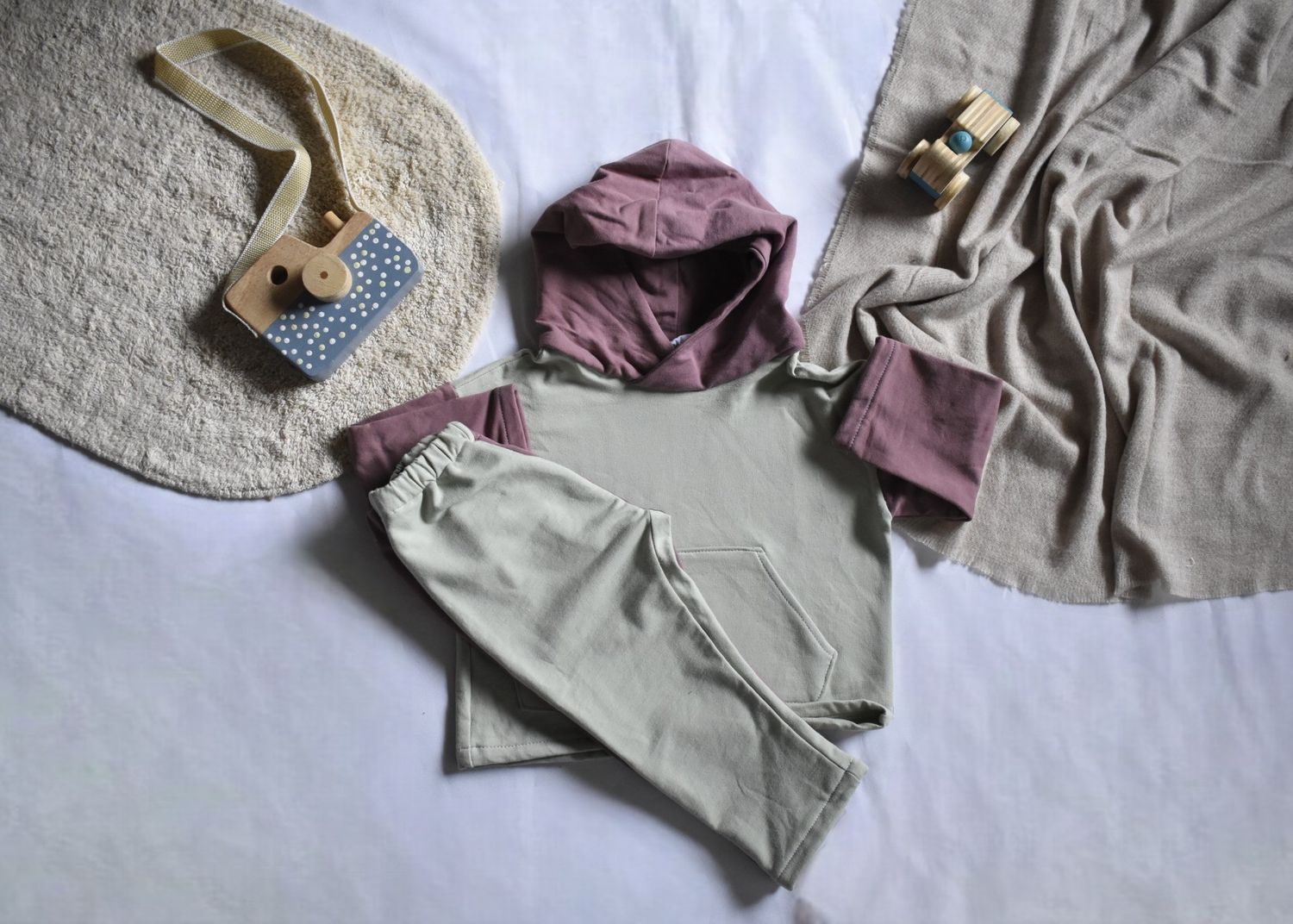 Pantalones Largos  Infantil de Algodón Orgánico Verde