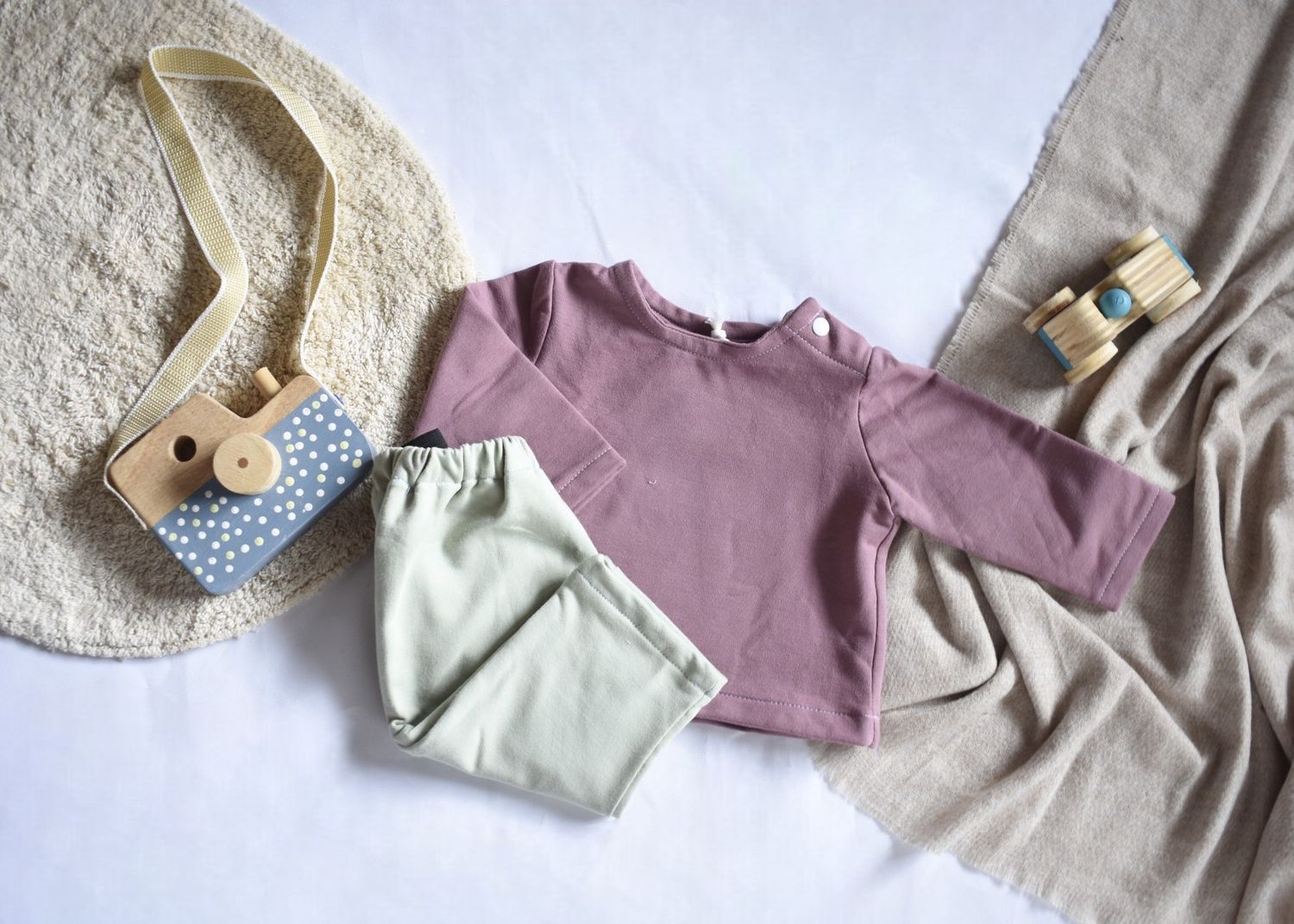 Pantalones Largos  Infantil de Algodón Orgánico Verde