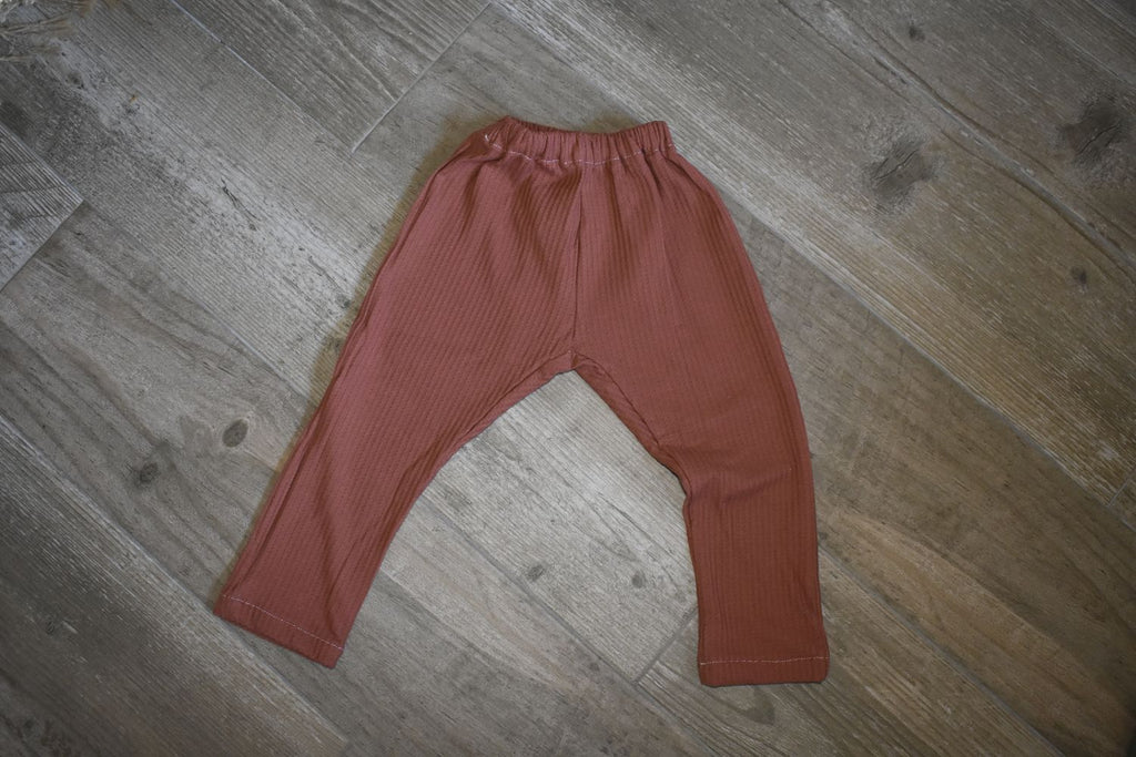 Pantalones Largos  Infantil de Algodón Orgánico Teja