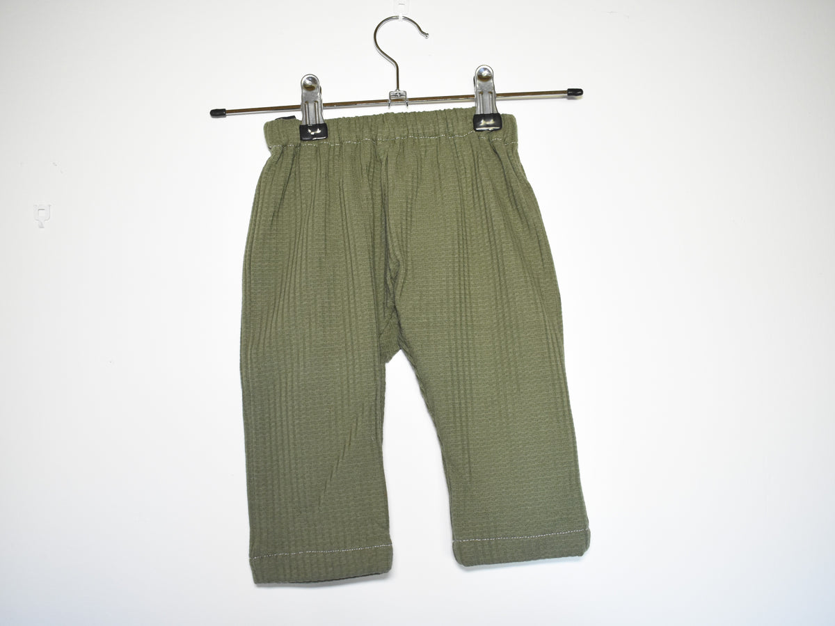 Pantalones Largos Infantil de Algodón Orgánico Verde Oscuro