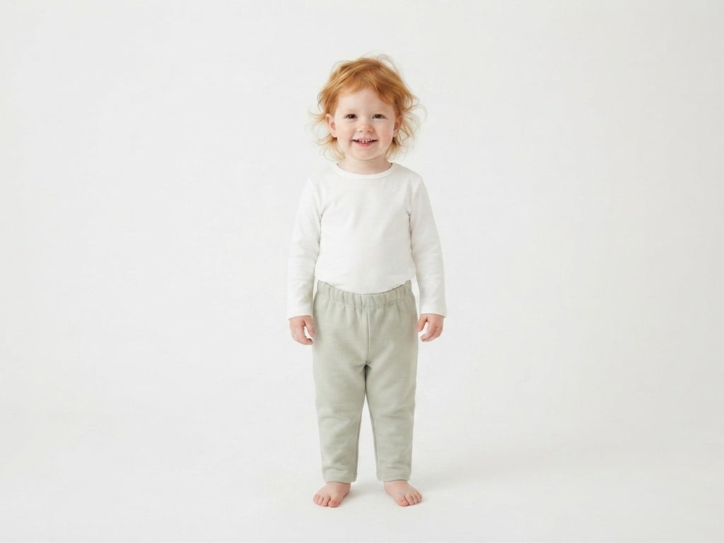 Pantalones Largos  Infantil de Algodón Orgánico Verde