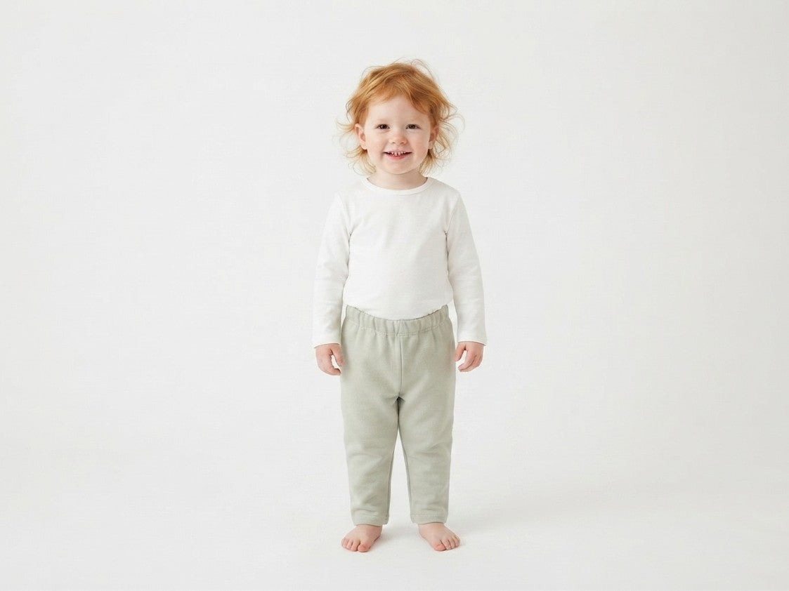 Pantalones Largos  Infantil de Algodón Orgánico Verde