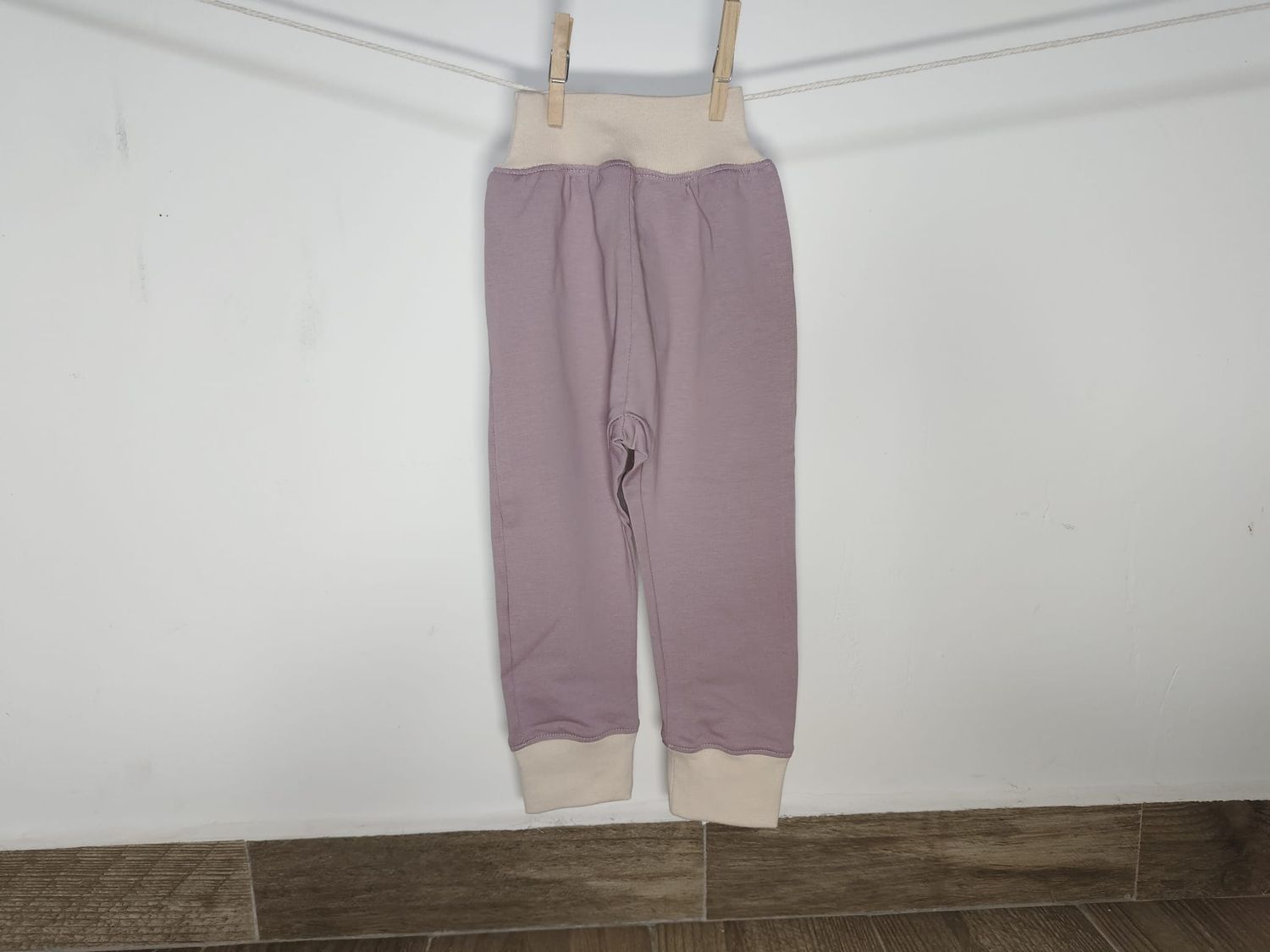 Pantalones Largos  Infantil de Algodón Orgánico Rosa - con Puño
