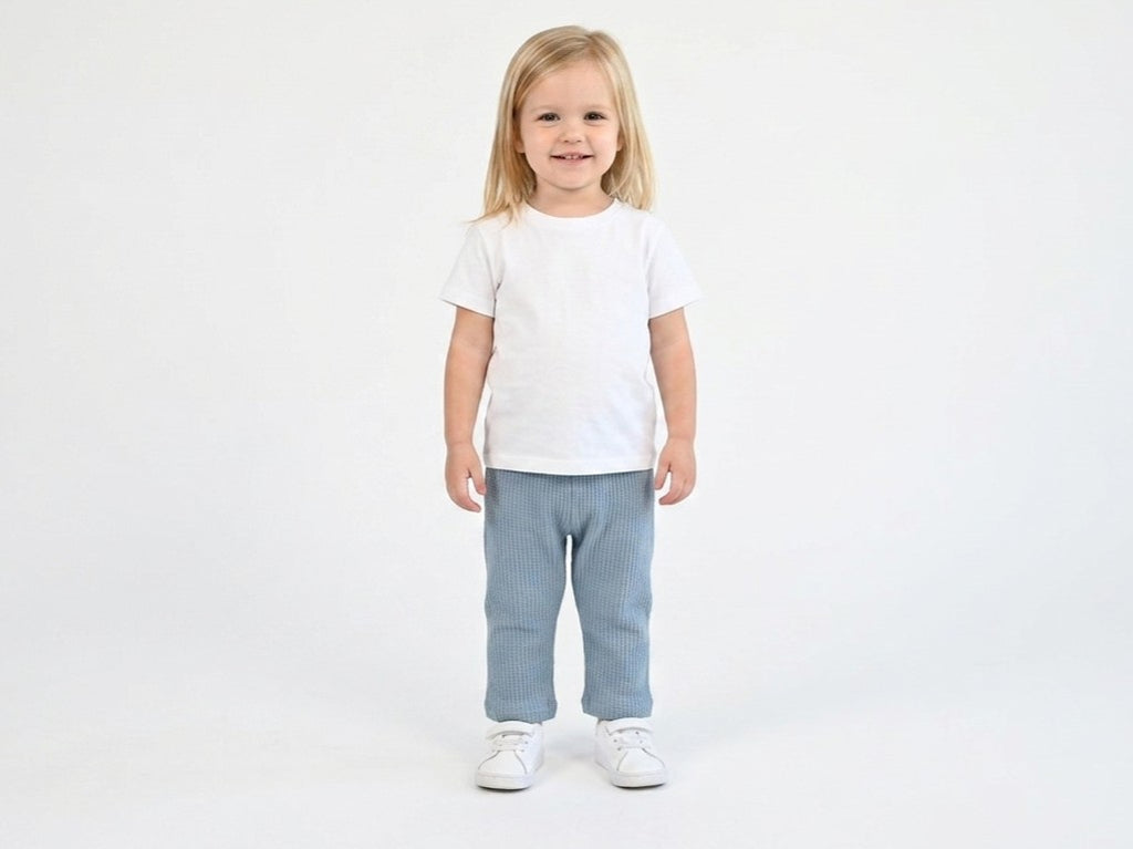 Pantalones Largos Infantil de Algodón Orgánico Azul