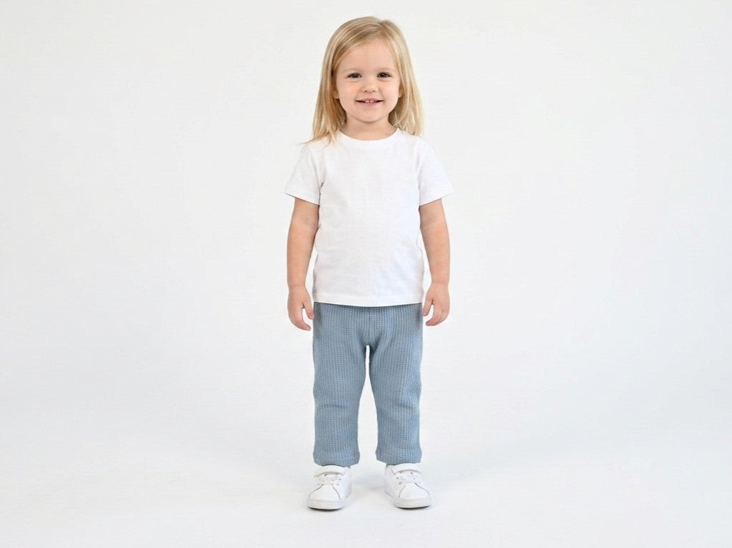 Pantalones Largos Infantil de Algodón Orgánico Azul