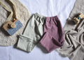 Pantalones Largos Infantil de Algodón Orgánico Rosa y Verde