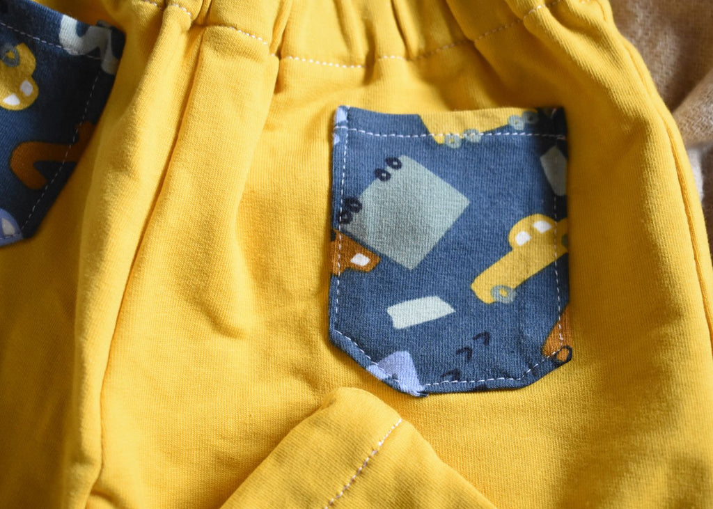 Pantalones Largos Infantil de Algodón Orgánico Amarillos
