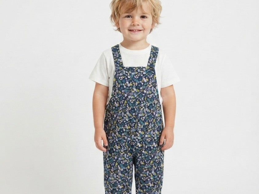 Peto Infantil de Algodón Orgánico Azul Floral