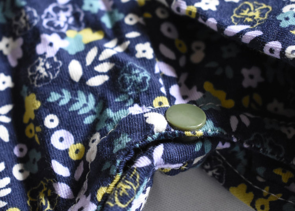 Peto Infantil de Algodón Orgánico Azul Floral