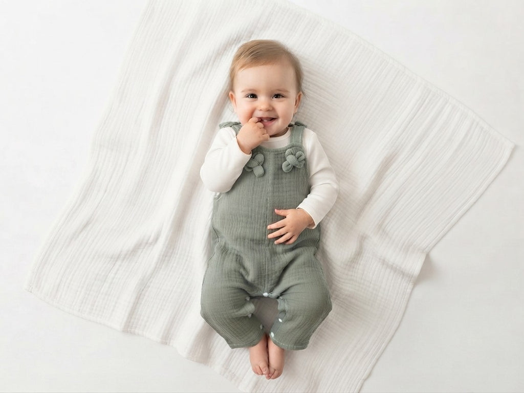 Peto Infantil de Algodón Orgánico Verde Oscuro