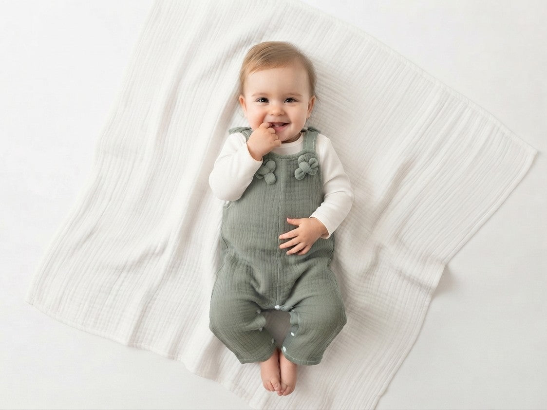 Peto Infantil de Algodón Orgánico Verde Oscuro