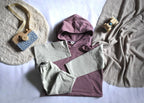 Sudadera Infantil de Algodón Orgánico Rosa con Mangas Verde
