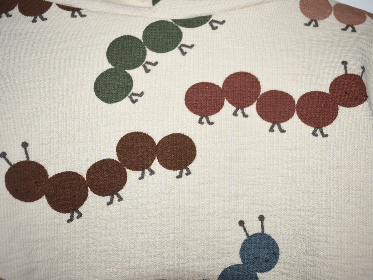 Sudadera Infantil de Algodón Orgánico Blanco Roto - Lombriz