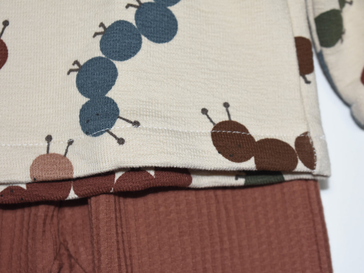 Pantalones Largos  Infantil de Algodón Orgánico Teja