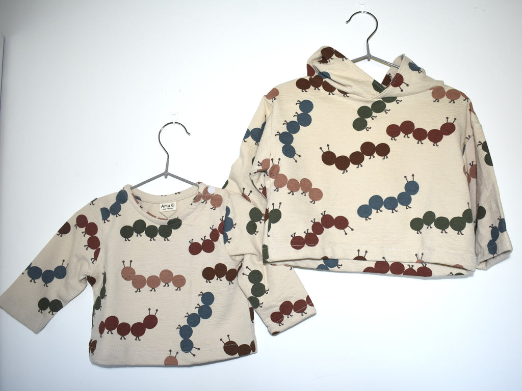 Sudadera Infantil de Algodón Orgánico Blanco Roto - Lombriz