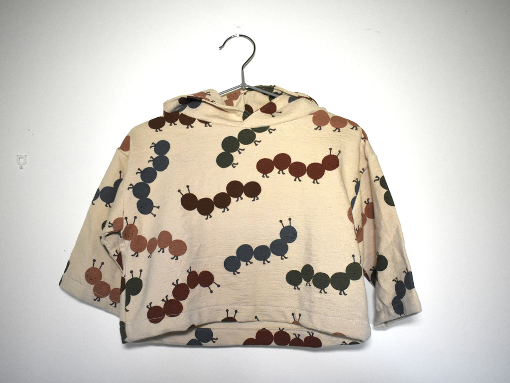 Sudadera Infantil de Algodón Orgánico Blanco Roto - Lombriz