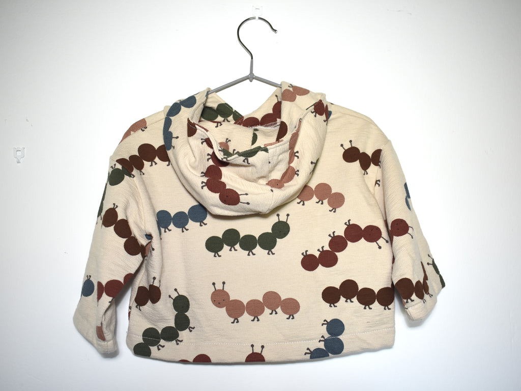 Sudadera Infantil de Algodón Orgánico Blanco Roto - Lombriz