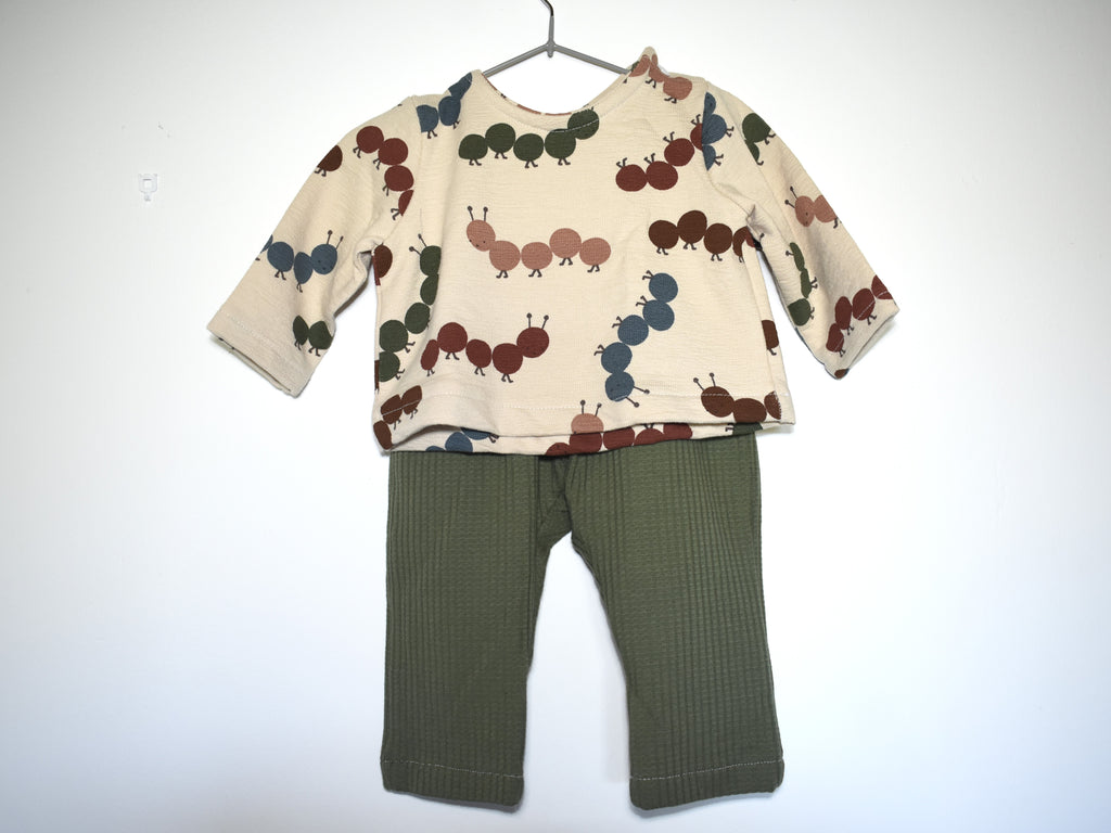 Sudadera Infantil de Algodón Orgánico Blanco Roto - Lombriz