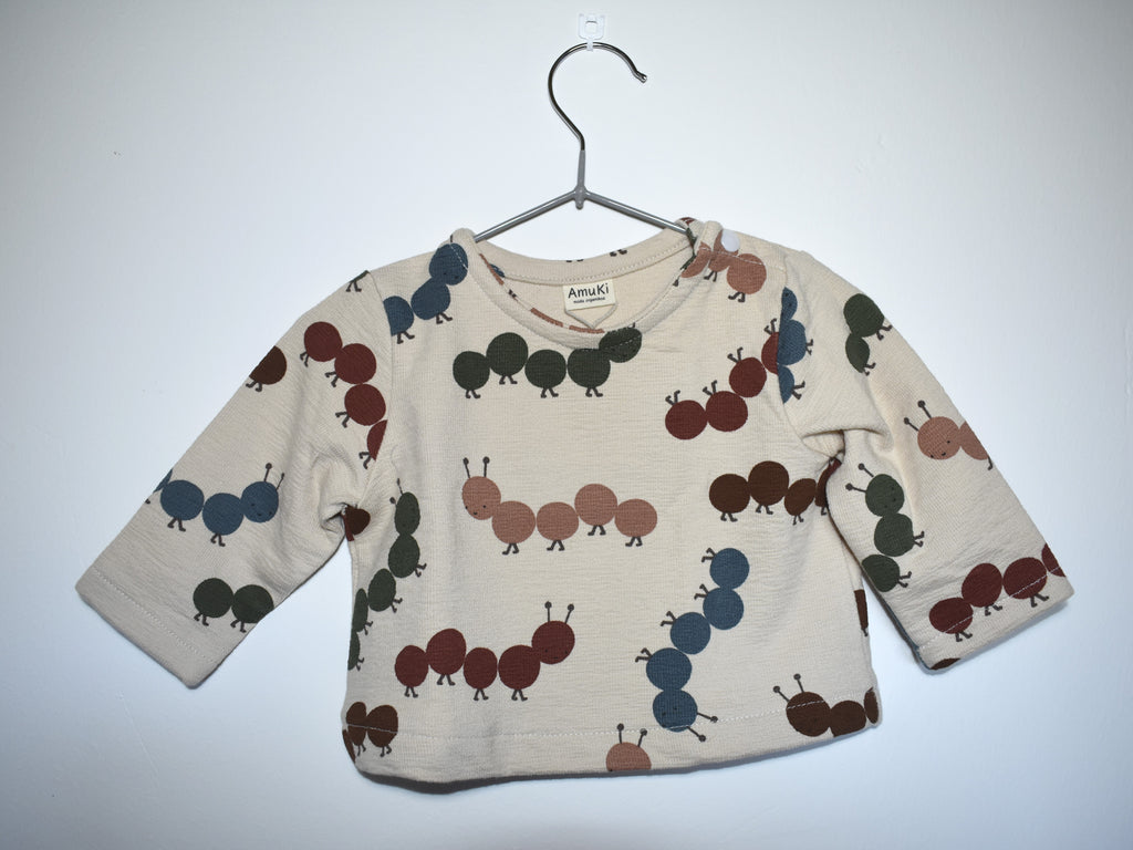 Sudadera Infantil de Algodón Orgánico Blanco Roto - Lombriz