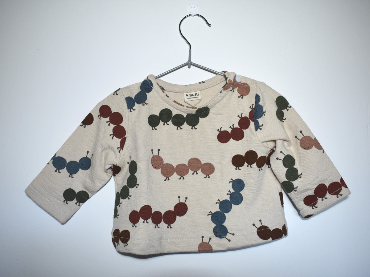 Sudadera Infantil de Algodón Orgánico Blanco Roto - Lombriz