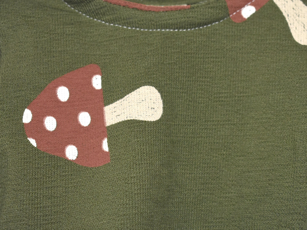 Sudadera Infantil de Algodón Orgánico Verde - Setas