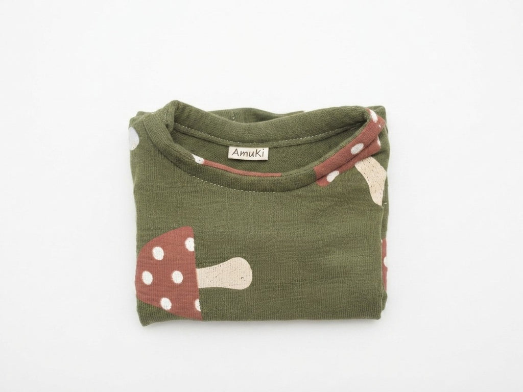Sudadera Infantil de Algodón Orgánico Verde - Setas