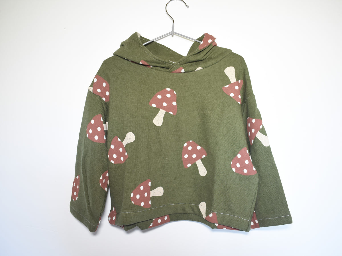 Sudadera Infantil de Algodón Orgánico Verde - Setas