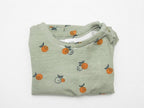 Sudadera Infantil de Algodón Orgánico Verde con Naranjas