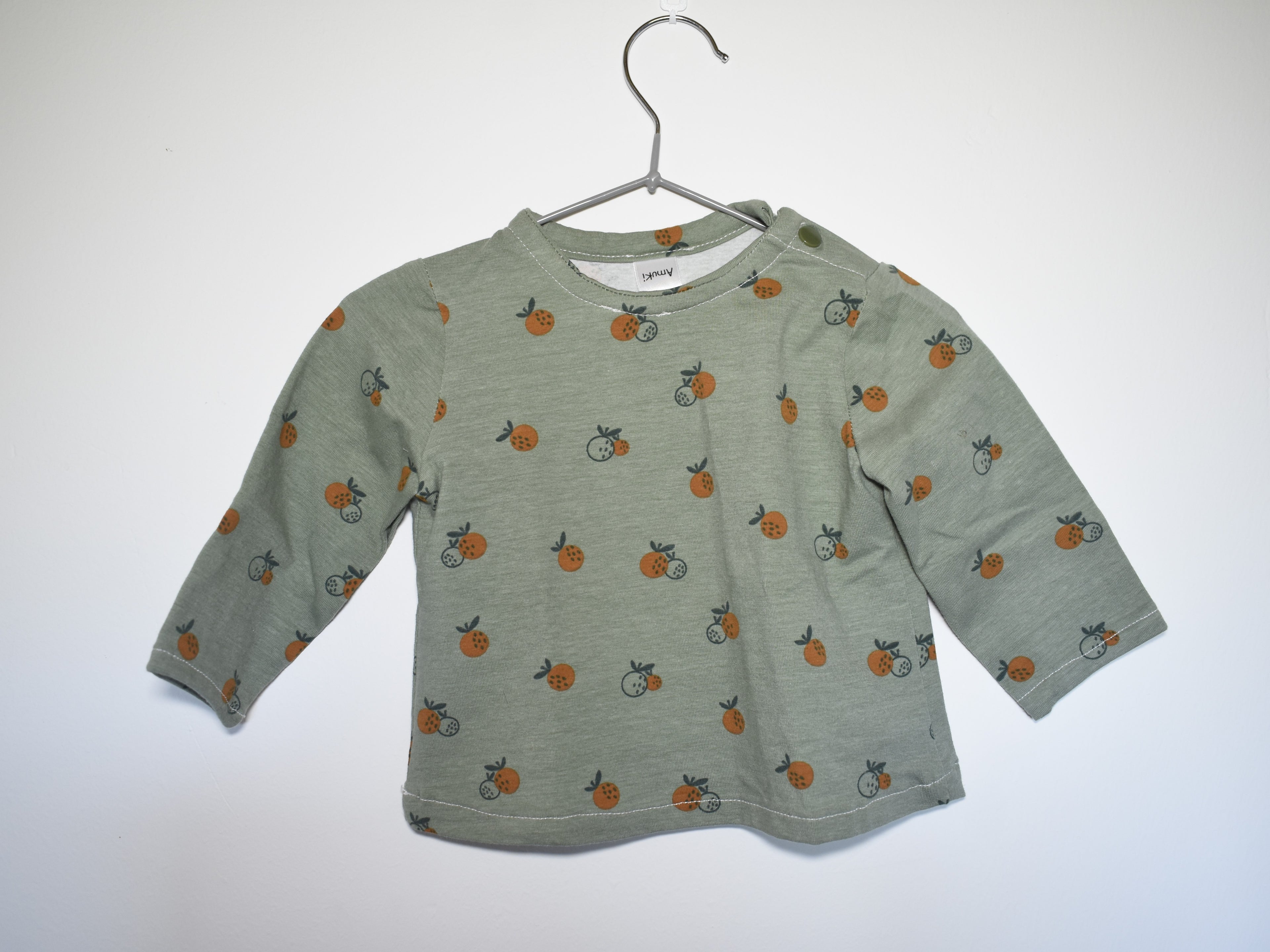 Sudadera Infantil de Algodón Orgánico Verde con Naranjas