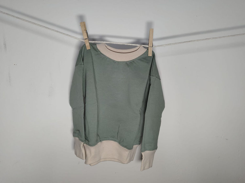 Sudadera Infantil de Algodón Orgánico Verde con Puños