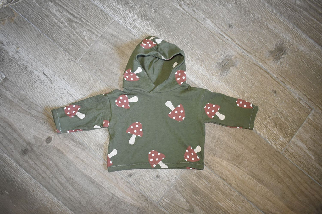 Sudadera Infantil de Algodón Orgánico Verde - Setas