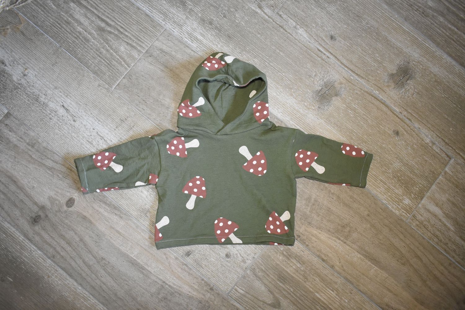 Sudadera Infantil de Algodón Orgánico Verde - Setas