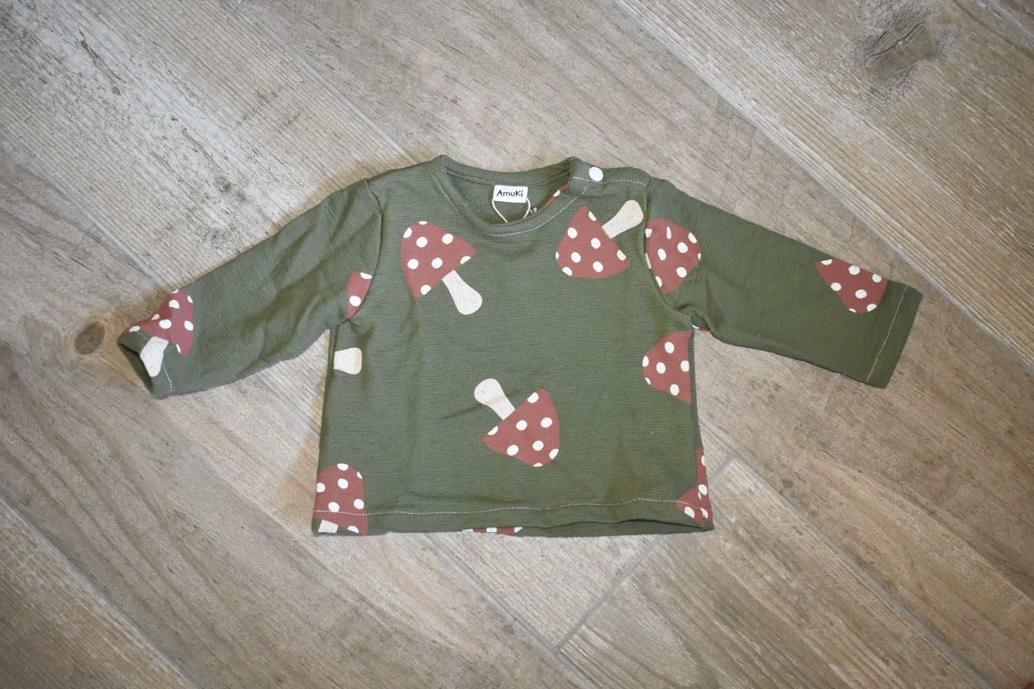 Sudadera Infantil de Algodón Orgánico Verde - Setas