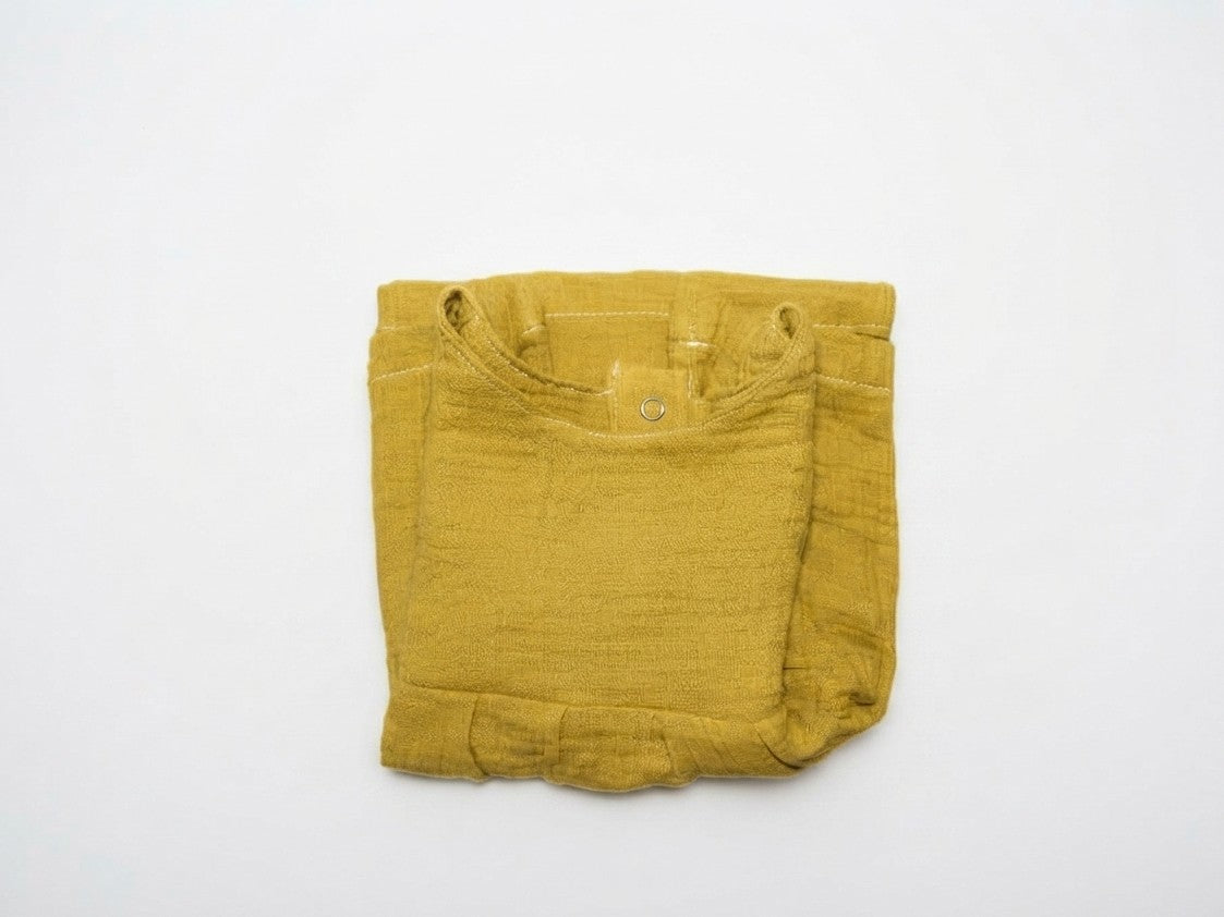 Vestido  Infantil de Algodón Orgánico Amarillo Apagado - Manga Corta