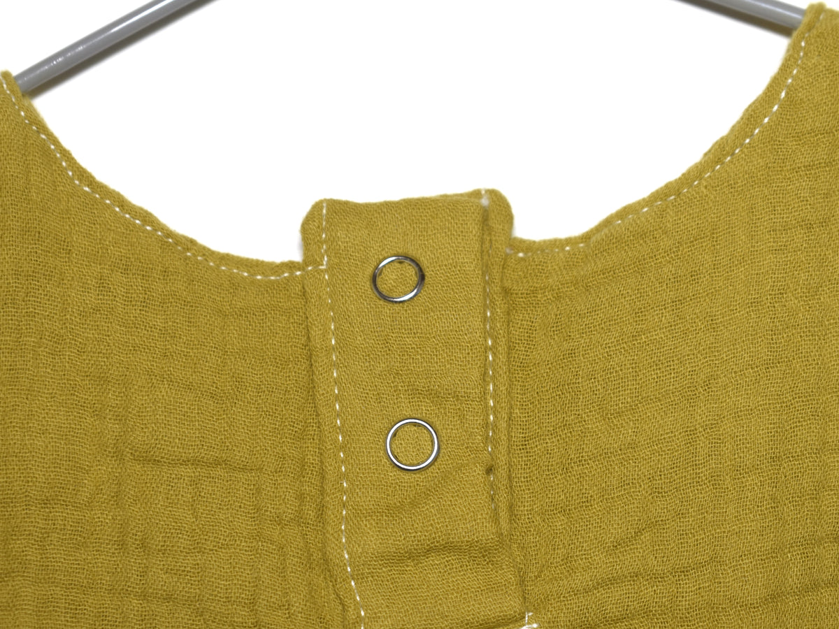 Vestido  Infantil de Algodón Orgánico Amarillo Apagado - Manga Corta