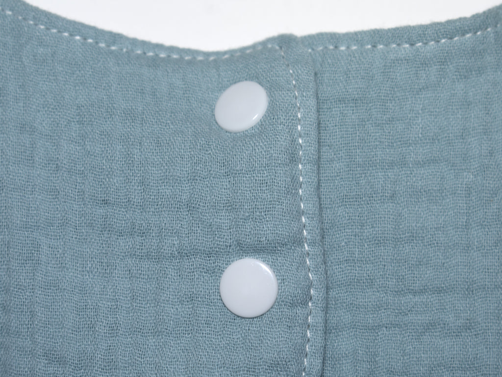 Vestido Infantil de Algodón Orgánico Azul Claro - Manga Corta
