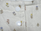 Vestido  Infantil de Algodón Orgánico Blanco Roto de Flores - Manga Corta
