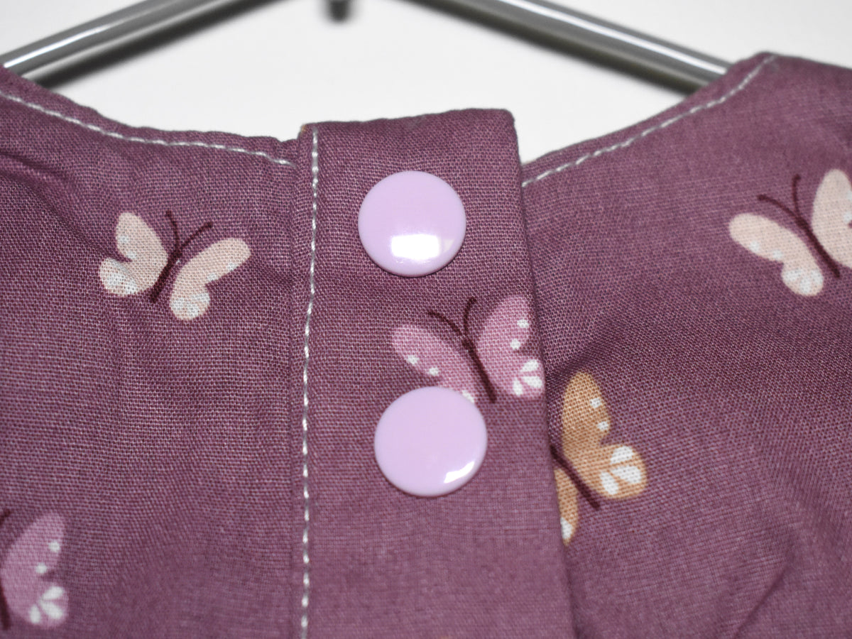 Vestido Infantil de Algodón Orgánico Rosa Mariposas - Manga Corta