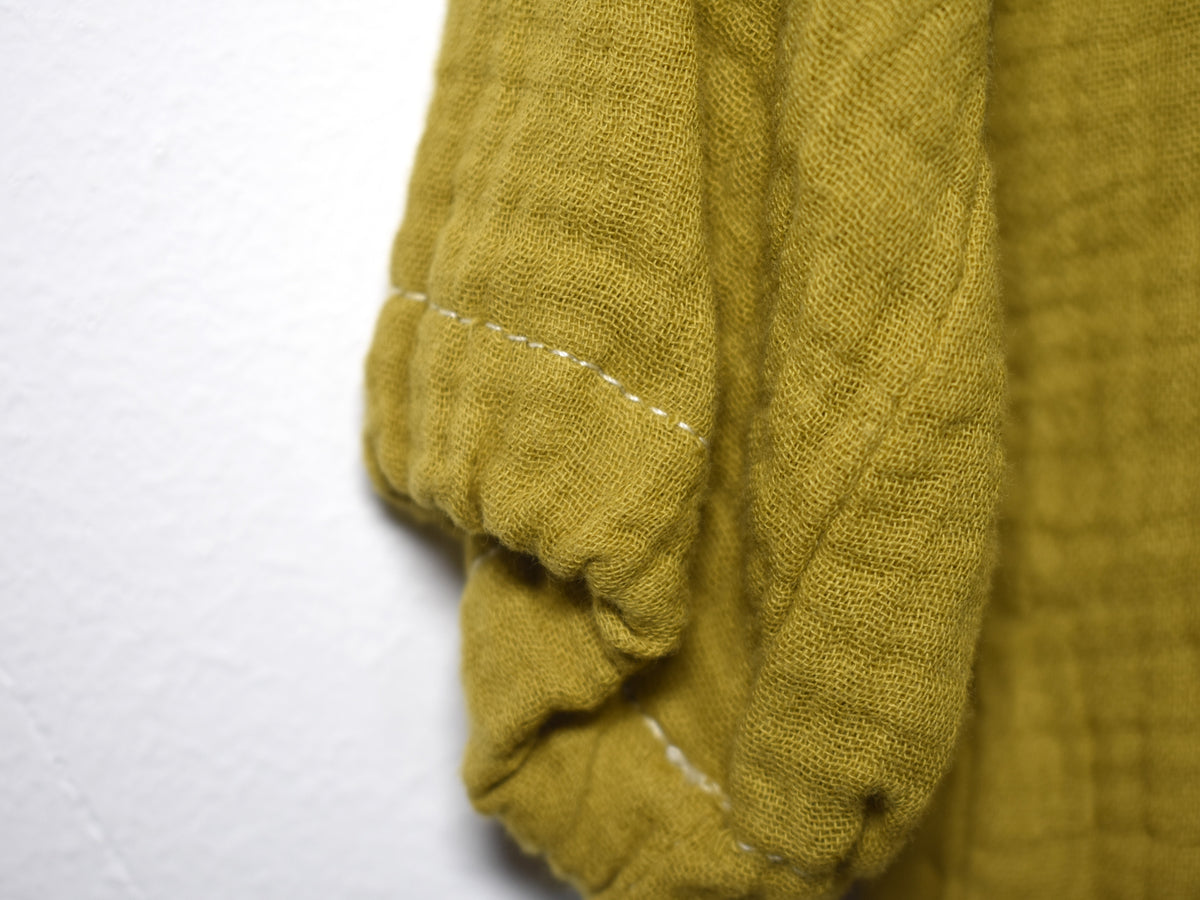 Vestido Infantil de Algodón Orgánico Amarillo - Manga Larga