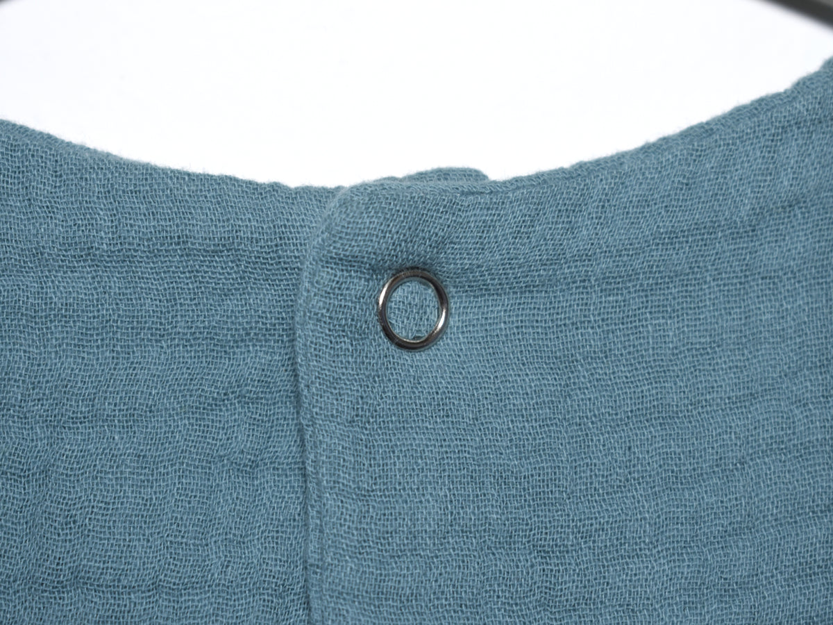 Vestido Infantil de Algodón Orgánico Azul - Manga Larga