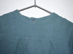 Vestido Infantil de Algodón Orgánico Azul - Manga Larga
