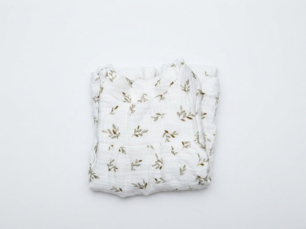 Vestido Infantil de Algodón Orgánico Blanco - Manga Larga