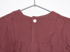 Vestido Infantil de Algodón Orgánico Rosa Oscura - Manga Larga