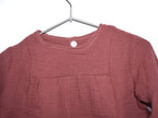 Vestido Infantil de Algodón Orgánico Rosa Oscura - Manga Larga