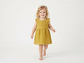 Vestido  Infantil de Algodón Orgánico Amarillo Apagado - Manga Corta